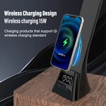 LED Desk Lamp Manufacturer - Folding Touch Dimmable - Wireless Charging Clock for Travel/Gift