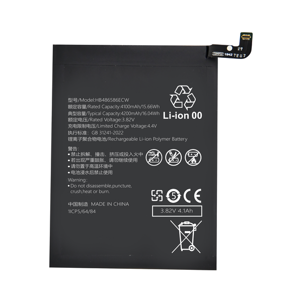 Huawei Mate 30 Battery Manufacturer - Li-ion Polymer HB486586ECW 4100mAh 3.82V