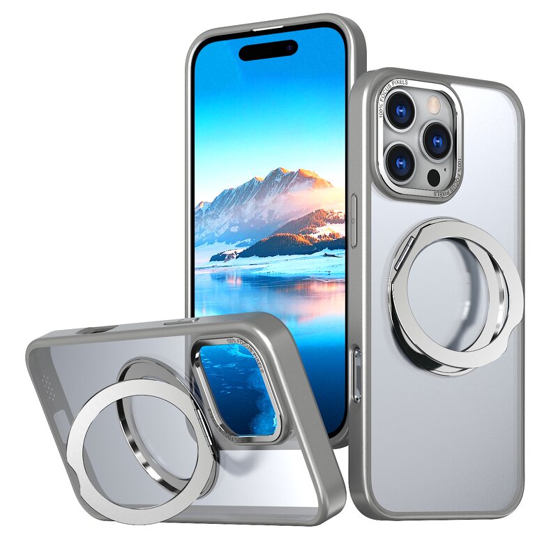Magnetic Stand Phone Case Manufacturer - High Quality Transparent for iPhone 15 360 Rotation