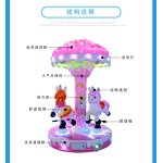 Ride Machine Manufacturer - Indoor/Outdoor Alloy Carousel Kiddie Ride 1-3 Players 110V/220V 100-500kg