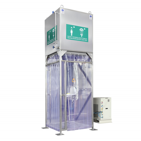 Eyewash Station Manufacturer - Enclosed Overhead Tank for Cold Climate
