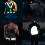 Safety Vest Manufacturer - Green Orange LED Flash Running with Bags