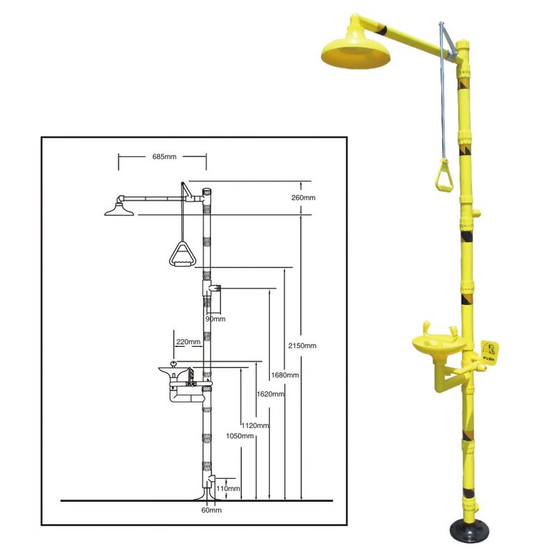Eye Wash Station Manufacturer - Yellow ABS Material Eye Safety Protection