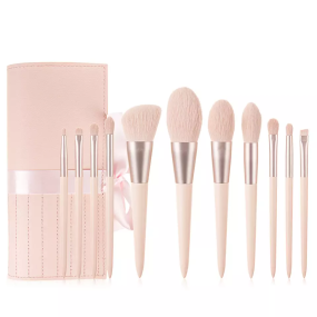 Makeup Brush Set Supplier - OEM Cosmetic Pink Synthetic 11pcs Brush Set