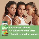 OEM Wholesale Folic Acid Gummies 60 Gummies for Blood Cells Support and Cognitive Function Support for Adults Herbal Supplement