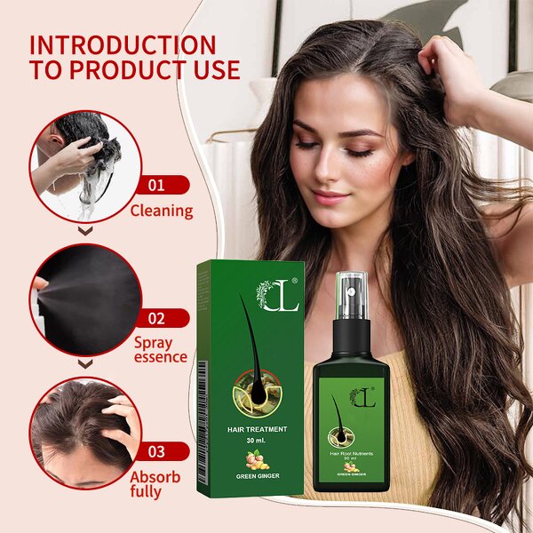 Hair Serum Manufacturer - OEM Natural 120ML Green Ginger Scalp Repair Boost Growth Oil Loss Recovery