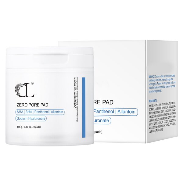 Facial Toner Pads - Zero Pore Exfoliation 4.5%AHA 0.45%BHA Lightening Allantoin Pore Care