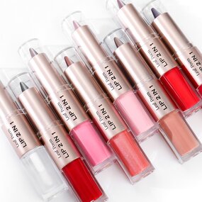 2IN1 Lip Makeup - OEM Matte Liner Mirror Gloss Glaze Double-ended CPNP EU