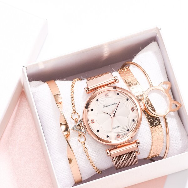 Ladies Quartz Watch Manufacturer - Magnet Buckle Mesh Belt Casual Shining Analog Gift