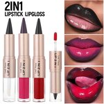 2IN1 Lip Makeup - OEM Matte Liner Mirror Gloss Glaze Double-ended CPNP EU