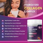 Collagen Peptides Powder - Hydrolyzed Types I II III IV V Skin Whitening Supplement