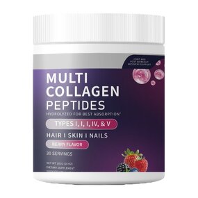 Collagen Peptides Powder - Hydrolyzed Types I II III IV V Skin Whitening Supplement