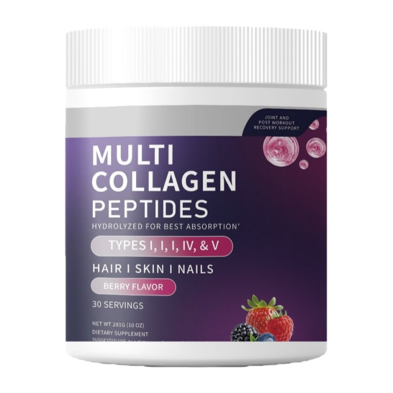 Collagen Peptides Powder - Hydrolyzed Types I II III IV V Skin Whitening Supplement