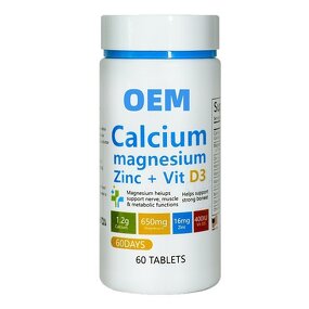 Calcium Magnesium Tablets - OEM Vitamin D3 High Potency Adult Enhanced Absorption