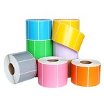 Colored Thermal Labels - 57X32mm Roll Direct ECO 2.25x1.25 Pink Adhesive Sticker