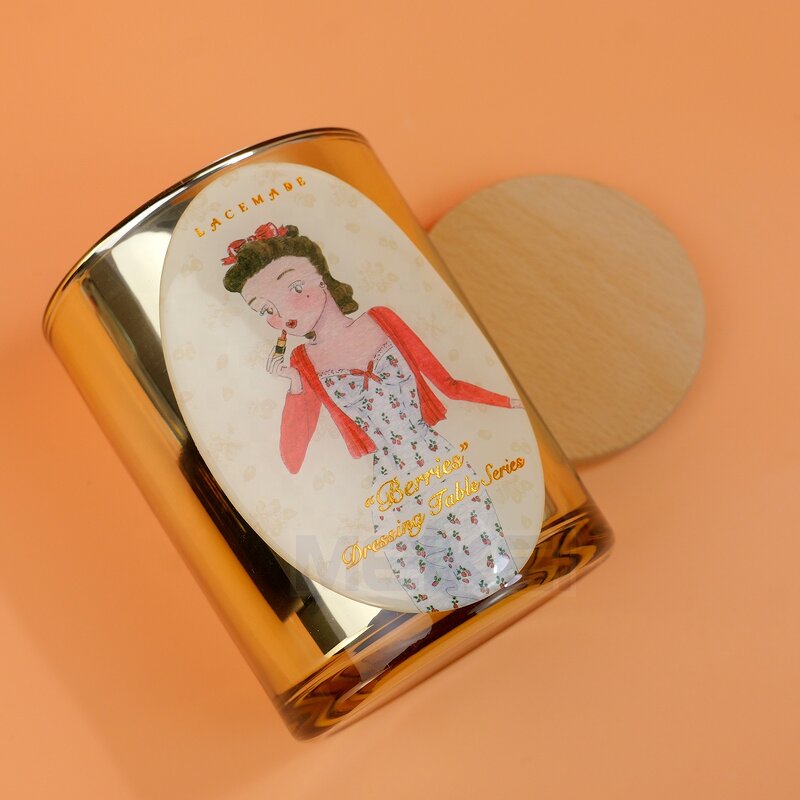 Gold Epoxy Candle Labels - Personalized Logo 3D High Temp Resistant Waterproof Matte