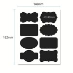 Black Vinyl Labels - Assorted Shape Erasable Removable Chalkboard Kitchen Pantry Jar