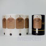Packaging Label Stickers - Brown Foil Embossed Texture Paper Tamper Proof Waterproof