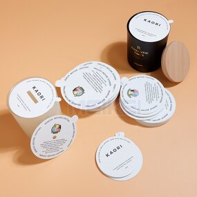 Dust Cover Labels - Custom Design Oil/Water Proof Paper Candle Warning Sticker Jar