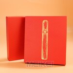 Red Cigar Box - 800G Luxury Design Custom Logo Gold Foil Lid 6PCS Cigars Packaging