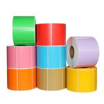 Colored Thermal Labels - 57X32mm Roll Direct ECO 2.25x1.25 Pink Adhesive Sticker