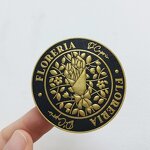 Round Paper Sticker - Custom Luxury Gold Foil Emboss Raised Uv Linen Textured Waterproof