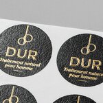 Perfume Label Roll - Custom Special Textured Paper Embossed Gold Foil Luxury Sticker