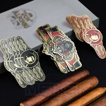 Silver Cigar Bands - Foil Art Paper 3D Embossed Custom Logo Cigar Band Label
