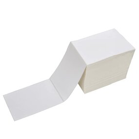 Compostable Labels - 100X150mm Direct Thermal 4X6 Fanfold All Printer Compatible