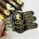 Cigar Ring Labels Factory - Matte Logo Custom Embossed Foil Cigar Sticker China