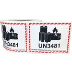 Lithium Battery Labels - UN3090 UN3091 UN3480 UN3481 Self Adhesive Transport