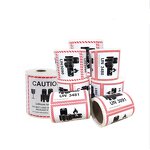 Fragile Stickers - Red Stamp 2" X 3" Handle With Care Packing Roll Glass Label