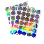 Holographic Sticker Sheet - Custom Round Vinyl Adhesive QC Pass Hologram Label