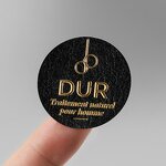 Sticker Sheet Factory - Custom Logo 3D Emboss Gold Foil Black Grainy Glitter Texture
