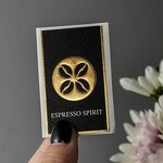 Perfume Bottle Label - Custom Printed Matte Black Textured Paper Gold Foil Embossed