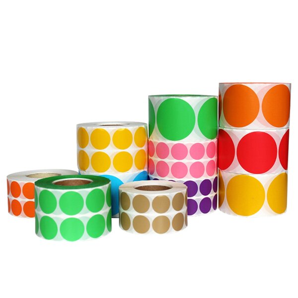 Blank Round Labels - Custom Size Eco Friendly Self-Adhesive Colored Thermal Circle