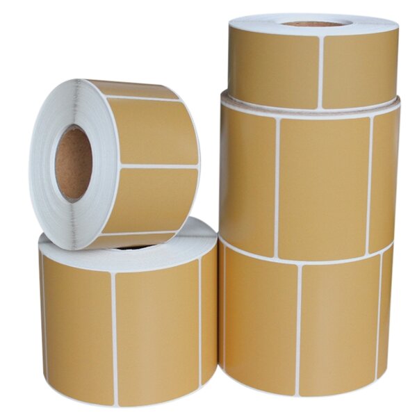Kraft Label Sticker - Custom Roll Adhesive Blank Thermal Transfer Brown Paper