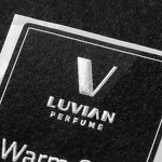 Perfume Label Sticker - Custom Luxury Black Cotton Paper Silver Foil 3D Emboss Bottle