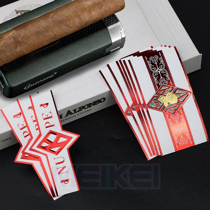 Red Cigar Band - Foil Embossed Logo 128grams Paper Golf Foil Hot Sale Cigar Label