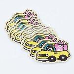 Car Cartoon Sticker - Lovely Waterproof Custom Vinyl Kiss Die Cut for Kids