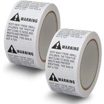 Choking Hazard Sticker - 50x50mm Warning Self-Adhesive Poly Bag Suffocation Label