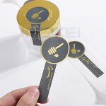 Tamper Proof Sticker - Luxury Texture Paper Gold Foil Embossed Waterproof Food Bottle