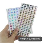 Holographic Sticker Sheet - Custom Round Vinyl Adhesive QC Pass Hologram Label