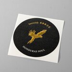 Perfume Bottle Label - Custom Printed Matte Black Textured Paper Gold Foil Embossed