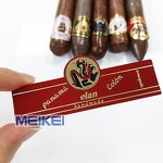 Cigar Ring Labels Factory - Matte Logo Custom Embossed Foil Cigar Sticker China