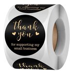 Round Thank You Labels - Wholesale Custom Circle Cute Pink Small Business Sticker