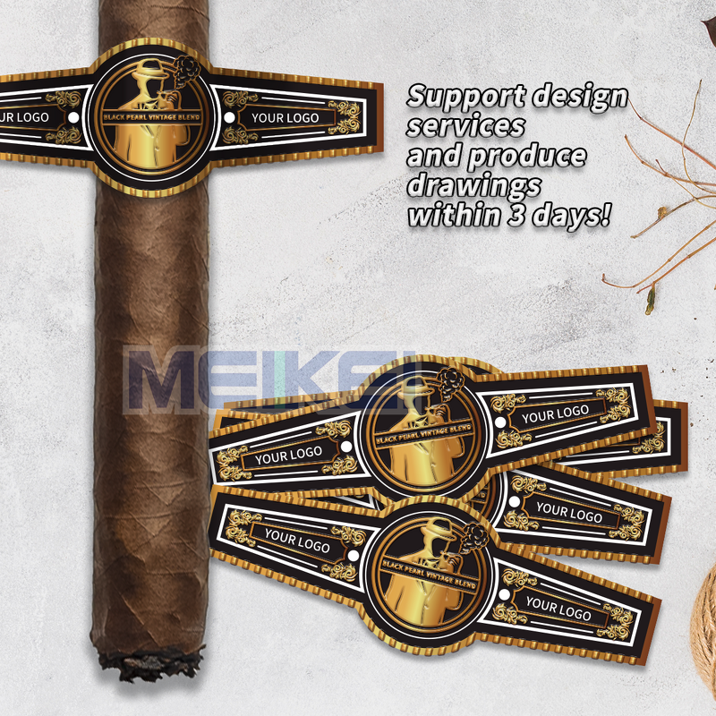 Cigar Bands Printing - Hot Sale 3D Embossed 128G 160G Non-Glue Gold Foil Paper