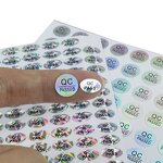 Holographic Sticker Sheet - Custom Round Vinyl Adhesive QC Pass Hologram Label