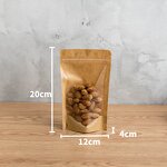 Coffee Kraft Pouch - Custom Recycled Flat Bottom Paper Bag Food Packaging Coffee