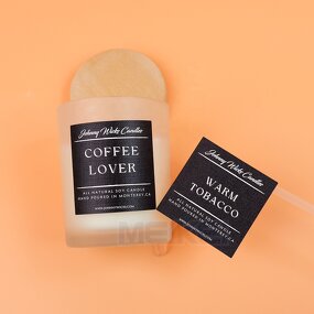 Black Candle Labels - Luxury Texture Paper Gold Embossed 3D Epoxy for Candle Jars